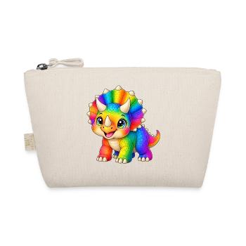 Triceratops Multicolor Kawaii – Regenbogen-Dino - Bio-Täschchen - Natur - Vorne