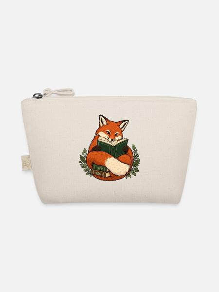 Lesender Fuchs mit Buch - Bio-Täschchen - Natur