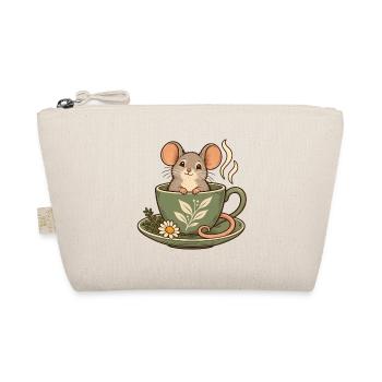 Maus in der Teetasse - Bio-Täschchen - Natur - Vorne