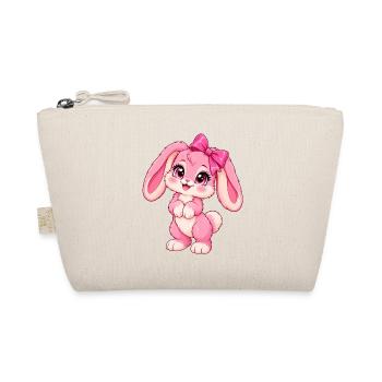 Kawaii-Pinkkiefer mit großem Bogen - Bio-Täschchen - Natur - Vorne