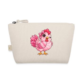 Kawaii Pink Hen - Bio-Täschchen - Natur - Vorne