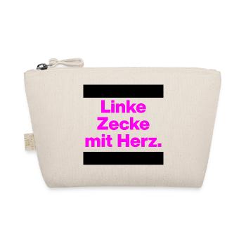 LINKE ZECKE MIT HERZ PINKES STATEMENT GEGEN RECHTS - Bio-Täschchen - Natur - Vorne