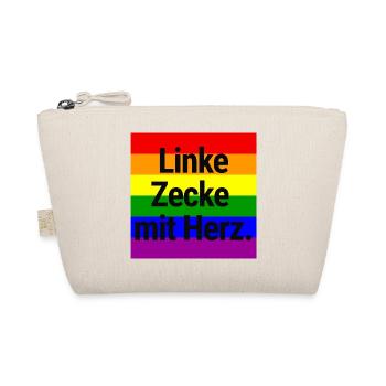 LINKE ZECKE MIT HERZ BUNTES STATEMENT GEGEN RECHTS - Bio-Täschchen - Natur - Vorne