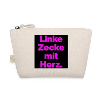 LINKE ZECKE MIT HERZ PINKES STATEMENT GEGEN RECHTS - Bio-Täschchen - Natur - Vorne
