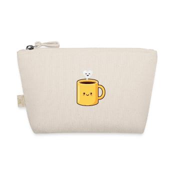 Süße Kawaii-Kaffeetasse Happy Heart Dampf - Bio-Täschchen - Natur - Vorne