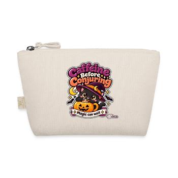Halloween – Koffein vor dem Beschwören – Hexenkatze - Bio-Täschchen - Natur - Vorne