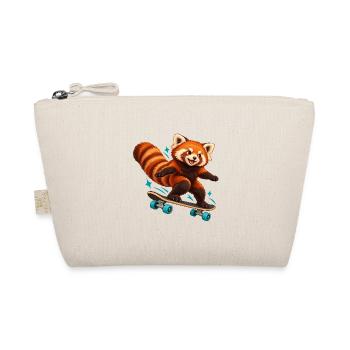 Skateboardender Red Panda - Bio-Täschchen - Natur - Vorne