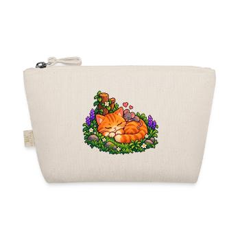 Kuschelnder Gartenkater mit Maus - Bio-Täschchen - Natur - Vorne