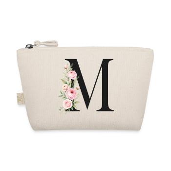M Buchstabe Monogram Floral - Bio-Täschchen - Natur - Vorne