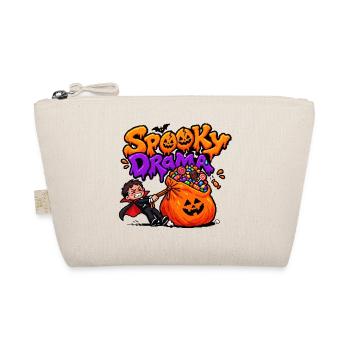 Unheimliches Drama Kleiner Vampir und Halloween-Süßigkeiten. - Bio-Täschchen - Natur - Vorne