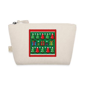 Ugly Christmas Pixel Strick Muster - Bio-Täschchen - Natur - Vorne