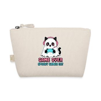 Spiel vorbei gruseliges Gamer-Katzen-Halloween-Shirt - Bio-Täschchen - Natur - Vorne