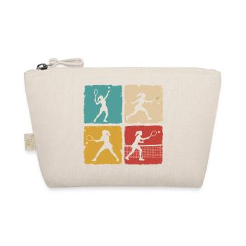 Retro Tennisspielerin Vintage Grunge Design - Bio-Täschchen - Natur - Vorne