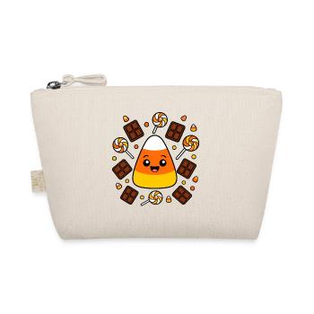 Halloween Süßigkeiten Candy Corn Bonbon Shirt - Bio-Täschchen - Natur - Vorne
