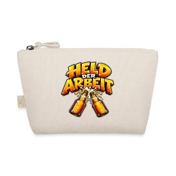 Held der Arbeit – Lustiges Feierabend Design - Bio-Täschchen - Natur - Vorne