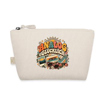 Analog glücklich – Retro Shirt für Nostalgie-Fans - Bio-Täschchen - Natur - Vorne