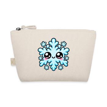 Kawaii Schneeflocke mit gefrorenem Lächeln - Bio-Täschchen - Natur - Vorne