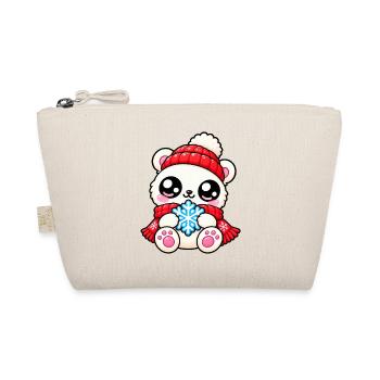 Winterpanda Rotherz-Schneeflocke - Bio-Täschchen - Natur - Vorne