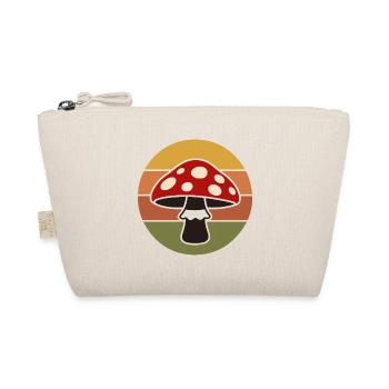 Retro Mushroom Vintage Sunset - Bio-Täschchen - Natur - Vorne