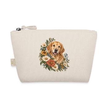 Golden Retriever im Wildblumenkranz - Bio-Täschchen - Natur - Vorne