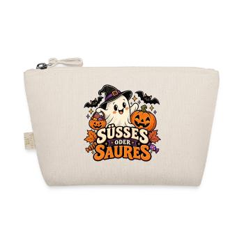Süßes oder Saures Halloween Geist Kürbis Design - Bio-Täschchen - Natur - Vorne