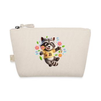 Lustiger Waschbär mit Lolli – Buchstabe B - Bio-Täschchen - Natur - Vorne