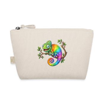 Regenbogen-Chamäleon auf Ast - Bio-Täschchen - Natur - Vorne