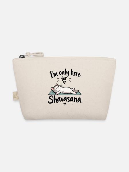 I'm only here for Shavasana – Yoga Katze - Bio-Täschchen - Natur