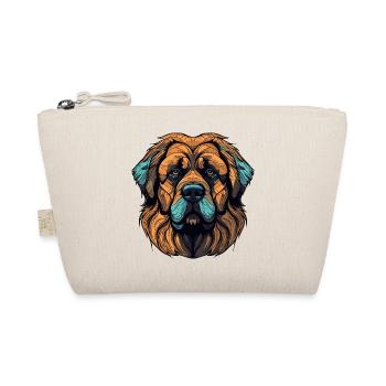 Hund Kopf Langhaar Orange Türkis - Bio-Täschchen - Natur - Vorne