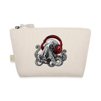 Octopus Beats mit Roten Kopfhörern - Bio-Täschchen - Natur - Vorne