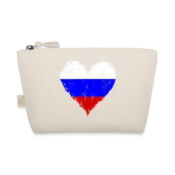 Russland Flagge Herz used - Bio-Täschchen - Natur - Vorne