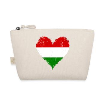 Ungarn Flagge Herz used - Bio-Täschchen - Natur - Vorne