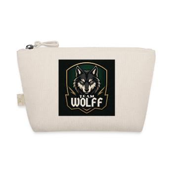 Team Wolf Namensschild Familienname Firma Name - Bio-Täschchen - Natur - Vorne