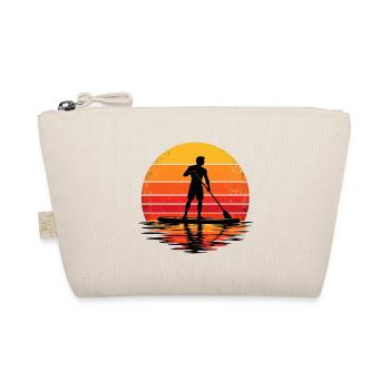 Retro Sunset Paddleboarder Silhouett - Bio-Täschchen - Natur - Vorne