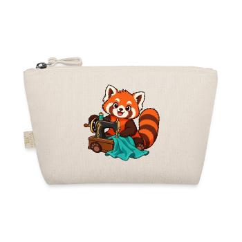 Red Panda nähen mit Vintage-Nähmaschine - Bio-Täschchen - Natur - Vorne