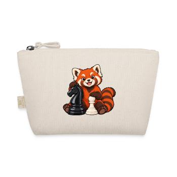 Schachroter Panda mit Springer und Bauer - Bio-Täschchen - Natur - Vorne