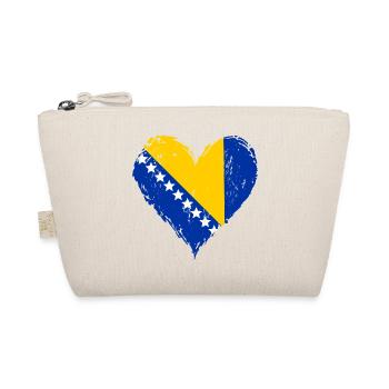 Bosnien Herzflagge Grunge - Bio-Täschchen - Natur - Vorne