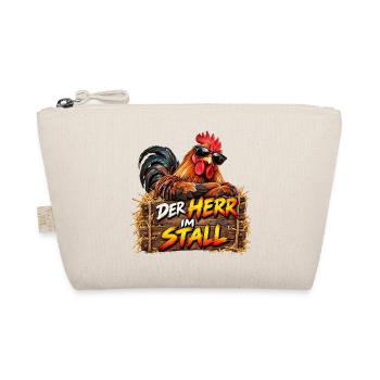Der Herr im Stall – peppiger Hahn - Bio-Täschchen - Natur - Vorne