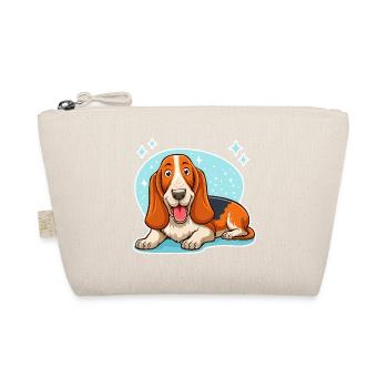Basset Hound (hellblaue Sterne) - Bio-Täschchen - Natur - Vorne