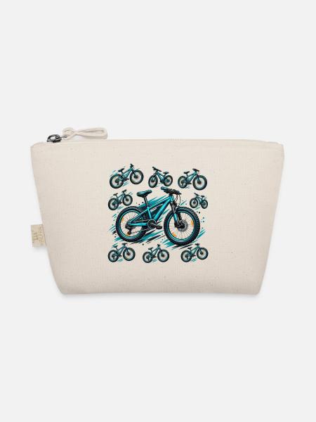 Türkisfarbenes Fahrrad in Burst - Bio-Täschchen - Natur
