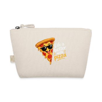 Pizzastück mit Sonnenbrille - Bio-Täschchen - Natur - Vorne