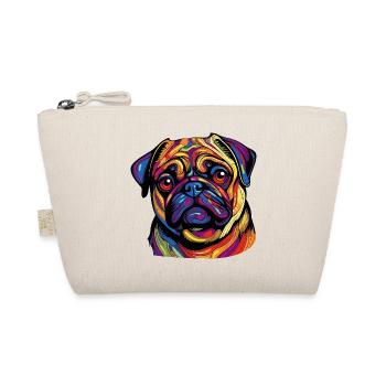 Farbexplosion Pug Portrait - Bio-Täschchen - Natur - Vorne