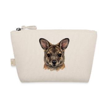 Wallaby Känguru Gesicht Aquarell Design - Bio-Täschchen - Natur - Vorne