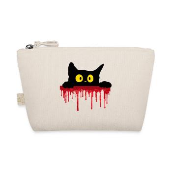Unheimliche schwarze Katze - Bio-Täschchen - Natur - Vorne