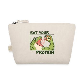 Lustig: Eß deinen Protein-Gym-Frosch - Bio-Täschchen - Natur - Vorne