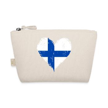 Finnland Herzflagge Grunge - Bio-Täschchen - Natur - Vorne