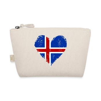 Island Herzflagge Grunge - Bio-Täschchen - Natur - Vorne