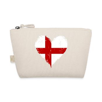 England Herzflagge Grunge - Bio-Täschchen - Natur - Vorne