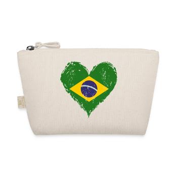 Brasilien Herzflagge Grunge - Bio-Täschchen - Natur - Vorne