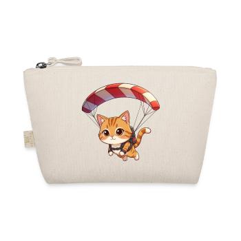 Katzen Fallschirm Paraglide Katze Abenteuer - Bio-Täschchen - Natur - Vorne